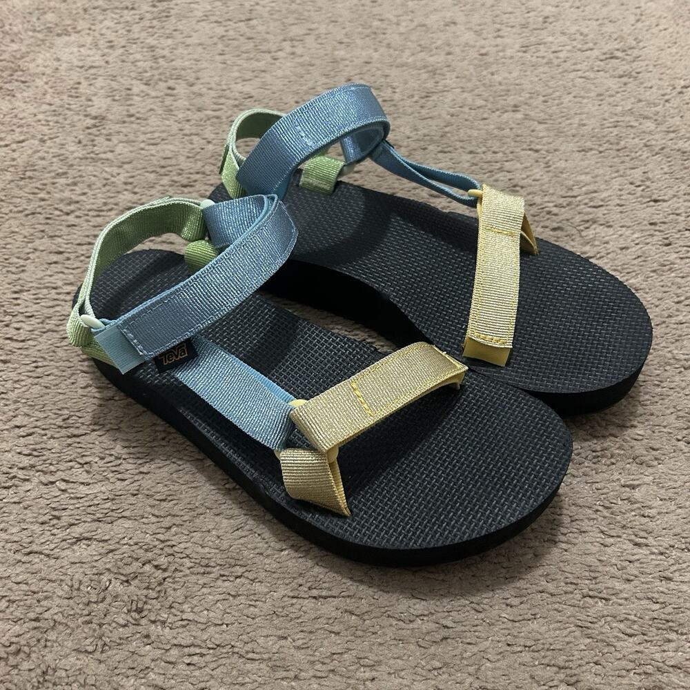 Teva Midform Universal Women 9 Metallic Blue Multi Casual Lifestyle Sandals